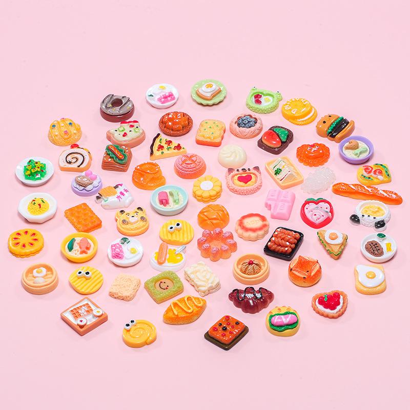 10PCS Cute Miniature Simulation Food Model Resin Dolls House Accessories DIY Pretend Play Toys Resin Food Blind Box Desktop