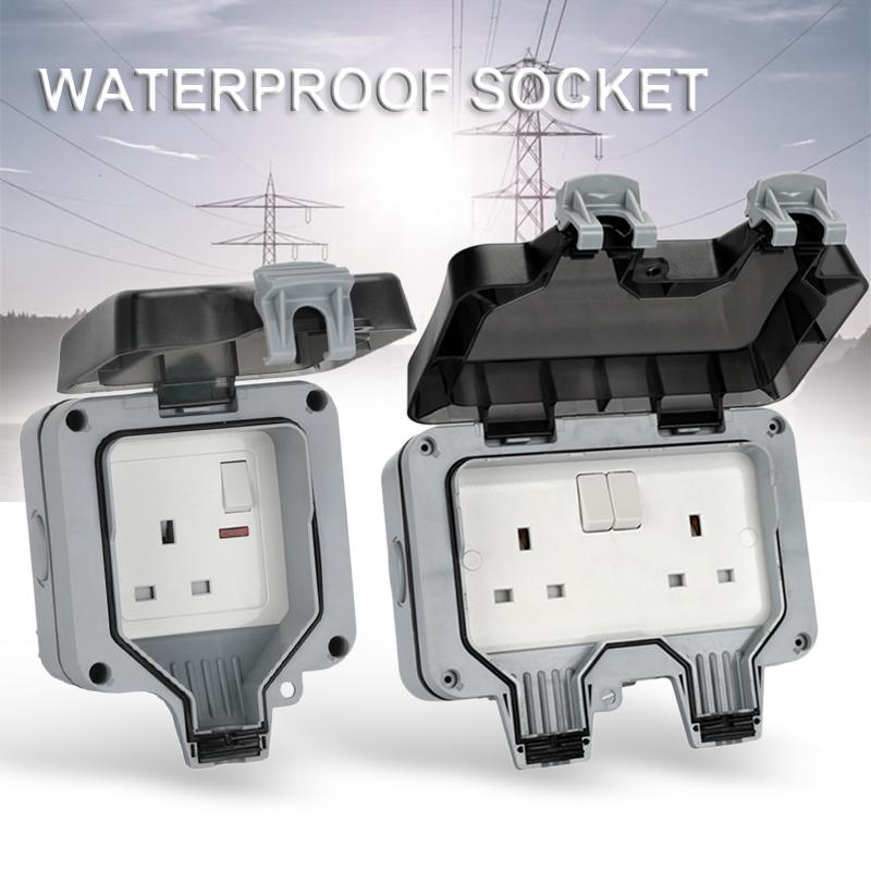 Waterproof Socket Size Buy New Waterproof Socket Main Power IP66 Switched 1/2 Gang 13A Outdoor ...