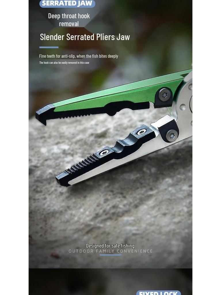 Fish-Shaped Aviation Aluminum Fishing Pliers with Split Ring and Line Cutter