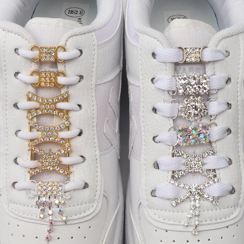 luxury Rhinestone AF1 Shoe Charms Colorful Diamond Sneaker Charms Girl Shoe decoration DIY Shoelaces Buckles shoes accesories