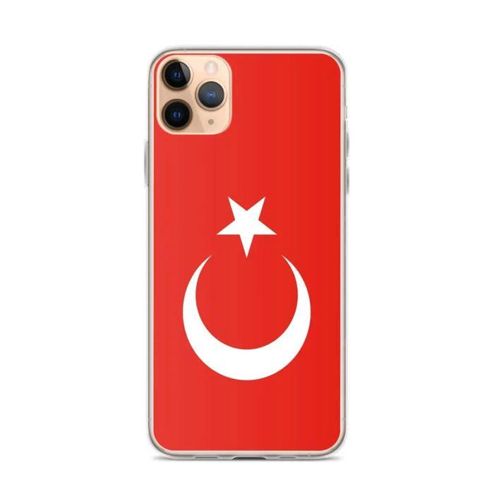 Coque iPhone – Vícebarevný – Drapeau Turquie – Souple – Kompatibilní iPhone 11 Pro Max – Vertikální