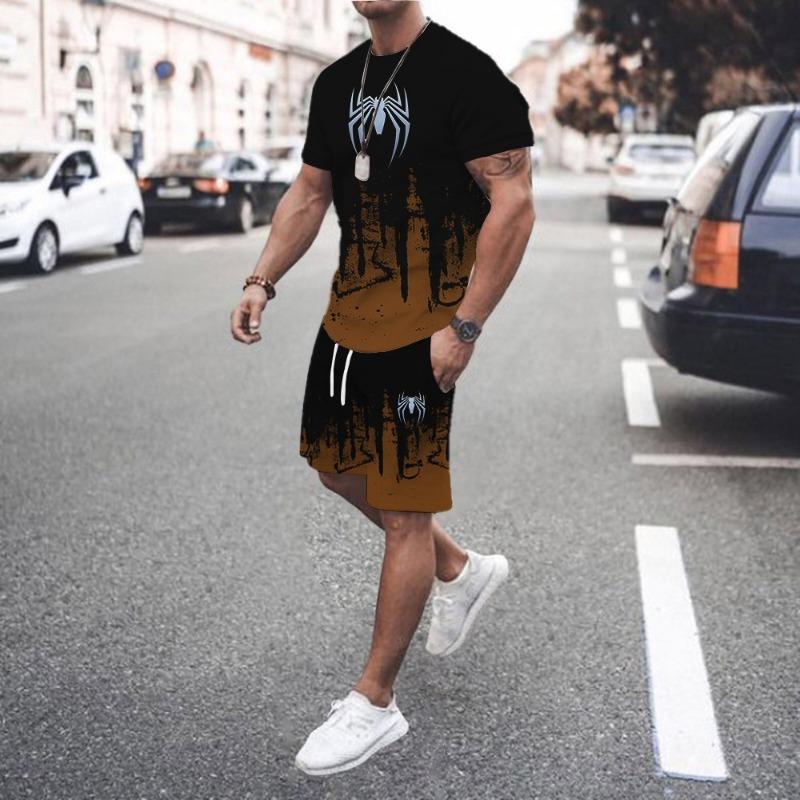 2026 Summer Men's Suit Hot Sale Large Size Casual Fashion Sportswear 3D Digital Printing Men's Short