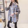Autumn Plaid Shirts Womens Blouses Thin and Versatile Casual Student Plus Size Outerwear Shirt