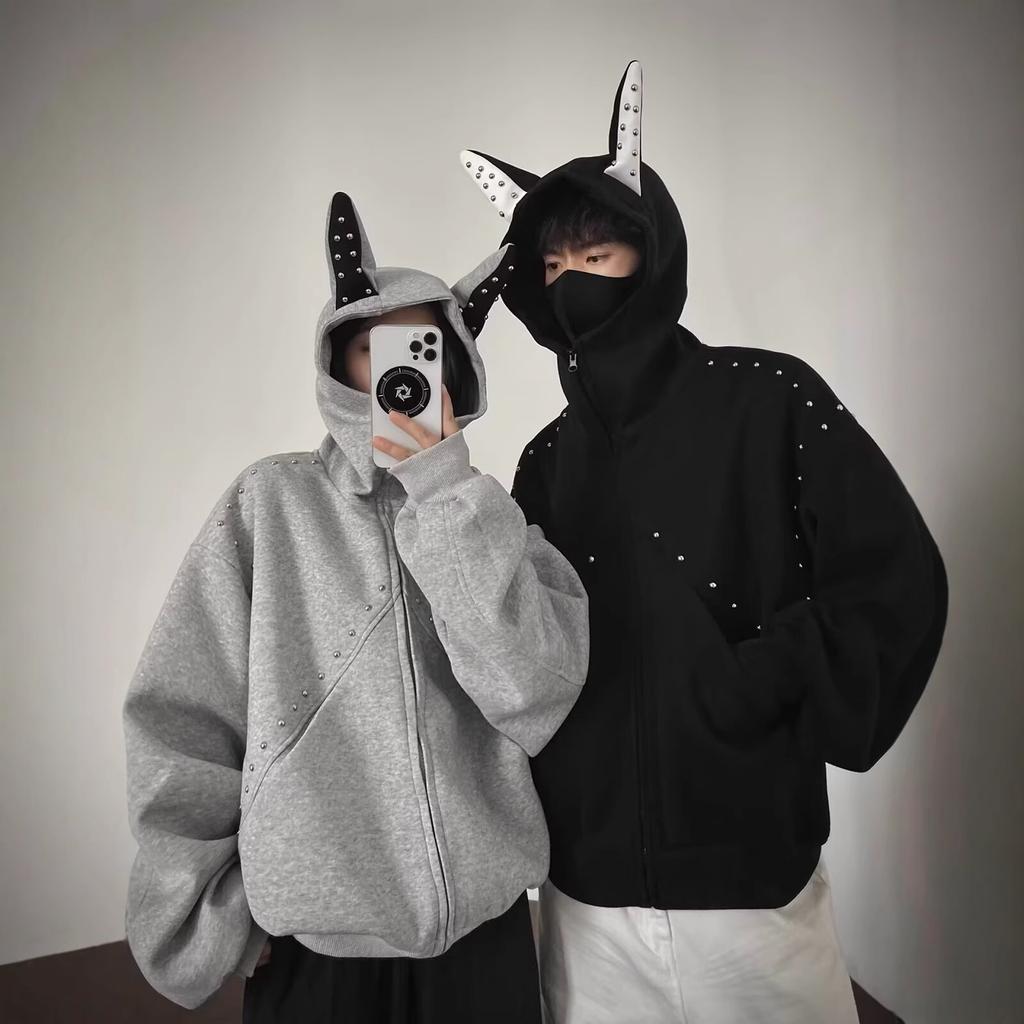 American Splicing Hooded Sweater Men's and Women's Autumn Sweet and Cool Design Couple Coat