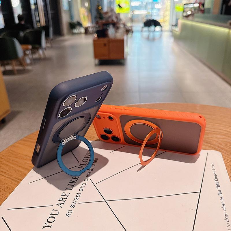 For Apple 17 Pro Max360 Stand Mobile Phone Protective Case Matte Anti-fingerprint