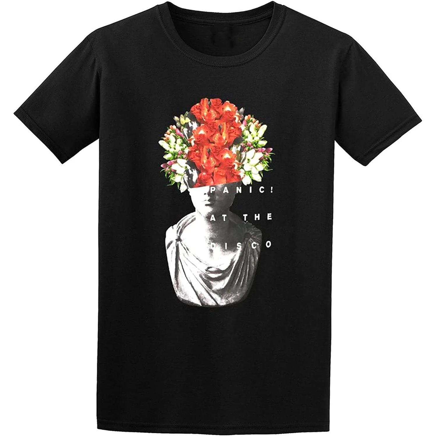 

Leisure Funky Design Panic! Flower Head Logo T Shirt. New 100% Cotton Short Sleeve O-Neck T-shirt Casual Mens Top - Men s Sum... S разноцветный