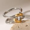 Unique Metal Ring Modern Unisex Jewelry Hollow Finger Rings Stainless Steel Texture Suitable for Men and Women Present