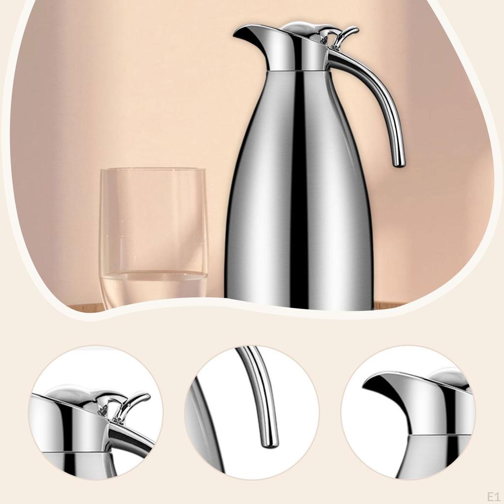 Stainless Steel Coffee Carafe Beverage Jar Water Jug Sealed Lid Pitcher for Lemonade Liquids