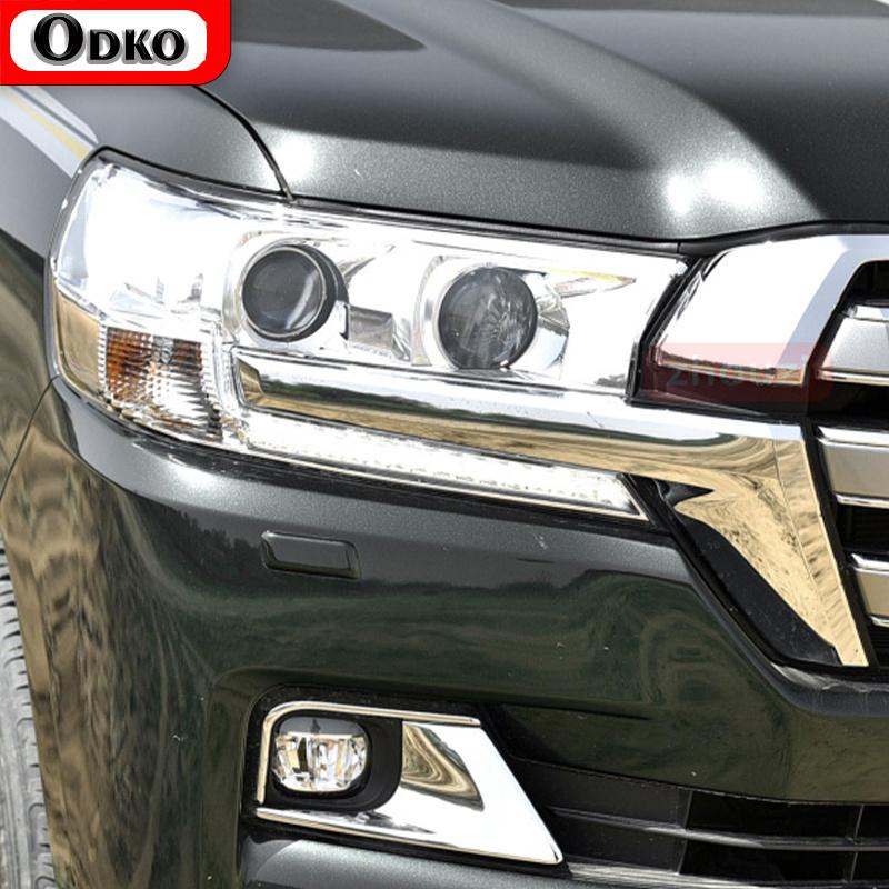 2 Pcs For Toyota Land Cruiser 2014- Car Headlight Tint Black Protective Film Protection Transparent TPU Sticker Accessories