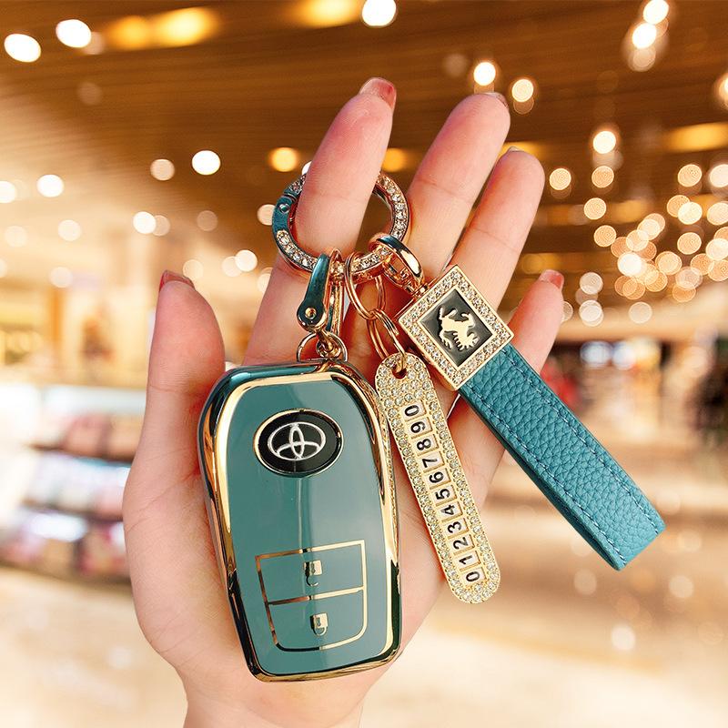Spezielles Toyota Leiling Doppelmotor E + Autoschlüsselset Ling Put HARRIER Hülle Corolla Sharp Put Vorne Landa Schnalle