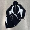 Giacca con cappuccio stile americano ZYLLO da uomo primavera ricamo di lettere giacca antivento casual street ampia patchwork cerniera cappotto coppia