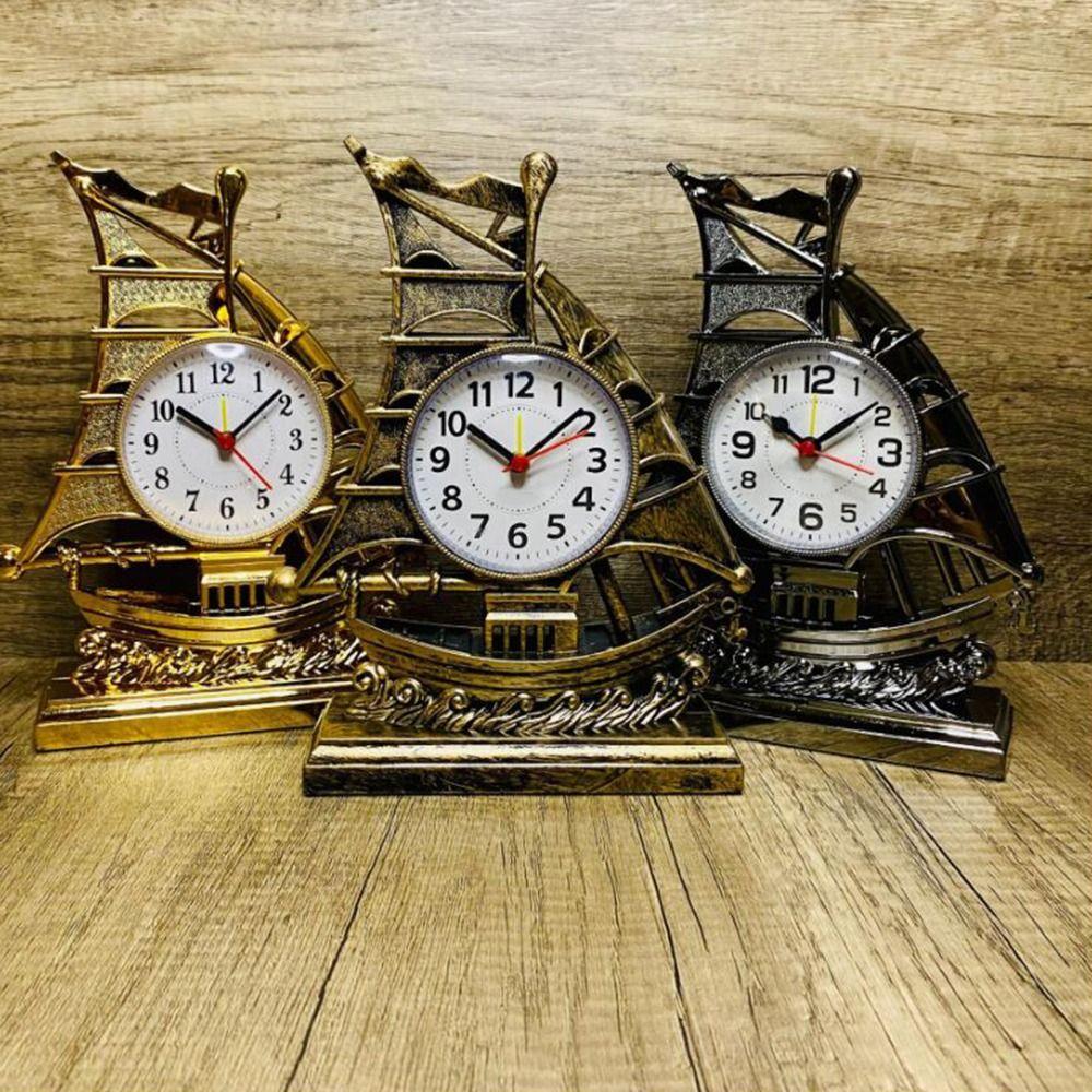 Mediterranean Sailboat Alarm Clock Lovely Desk Alarm Clock Retro Sailboat Sculpture  Office