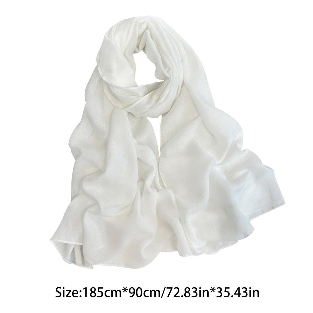 Cotton Linen Solid Color Shawls And Wraps Travel Vacation Ladies Elegant Long Shawl Hijab Scarfs Thin Women Scarf