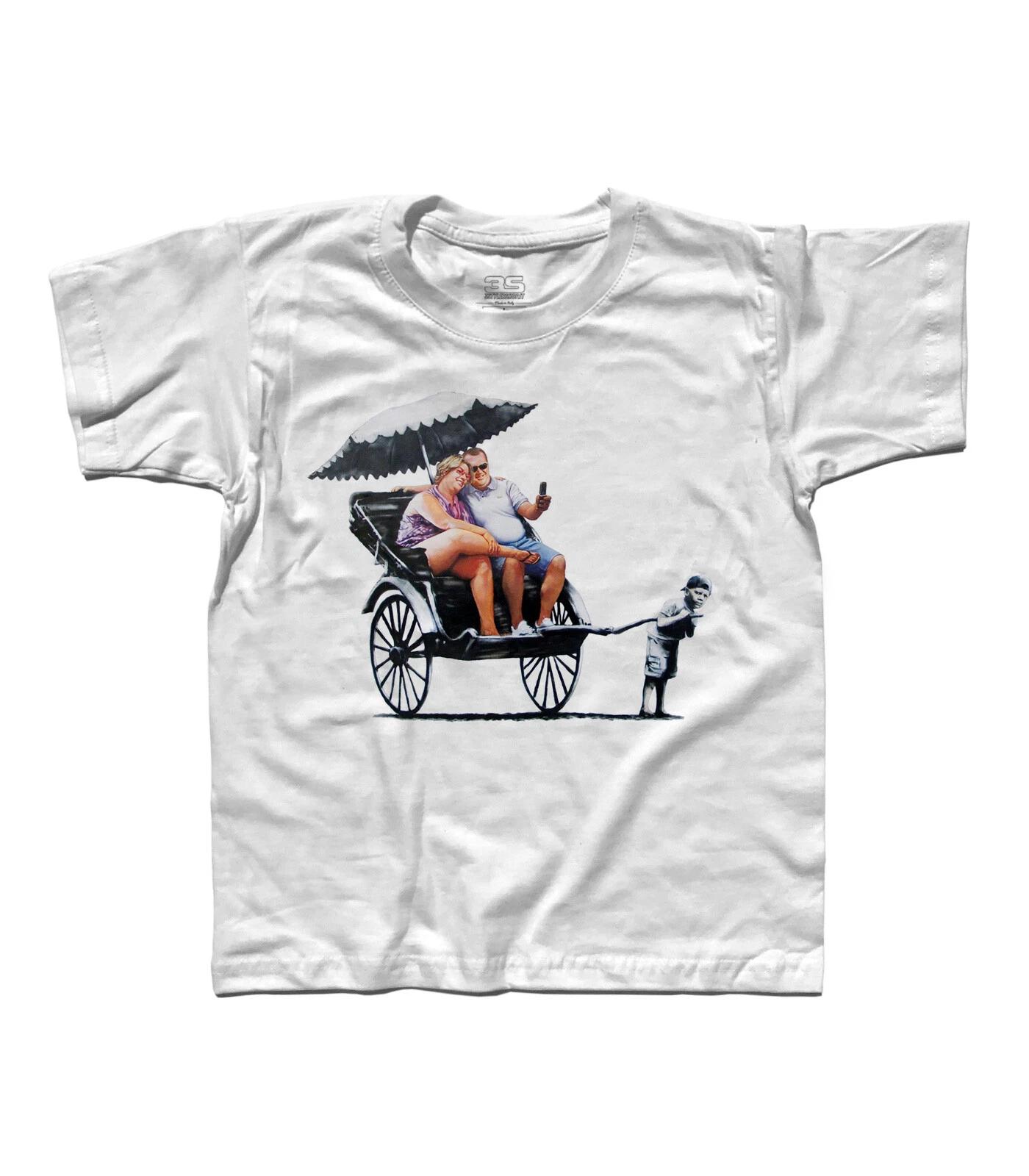 Rickshaw Kids T-Shirt Riscio  Tourism Street Art London New York- 150