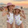 Costume Intero da Bambina Estate Stampa Hawaiana Costumi da Bagno Leggeri Comodi per Bambini Festa in Piscina Attività Acquatiche