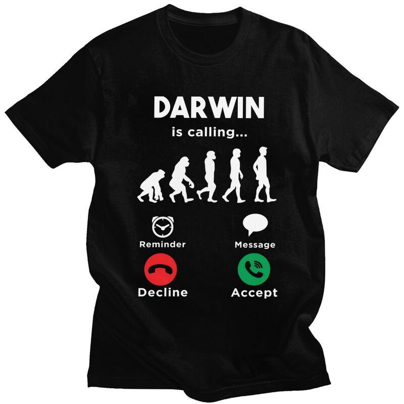 Los geht's Darwin Ruft T-Shirts Herren 100% Baumwolle Tee Tops Valentinstagsgeschenk T-Shirt Kurzarm-T-Shirt