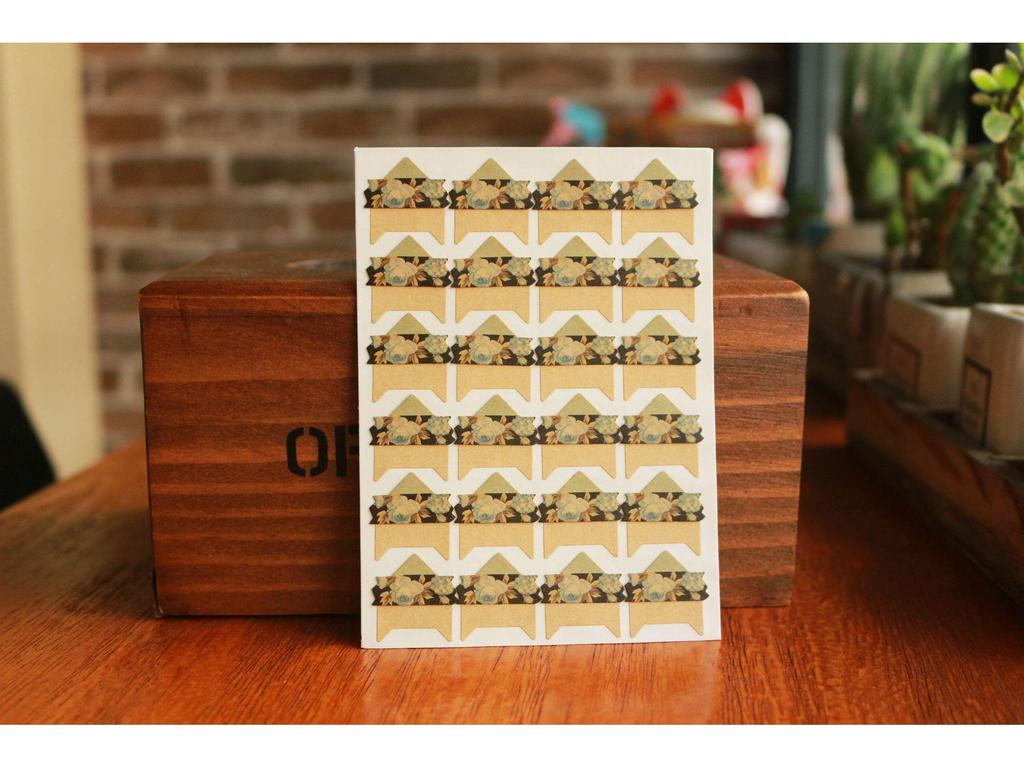 Vintage Çiçek Fotoğraf Köşe Çıkartmaları - Çin Cumhuriyeti Altın Çağ Serisi (Kendin Yap Sığır Derisi)