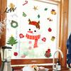 Seasonal Home Decoration Christmas Window Clings, Cartoon Antlers Snowman Wall Stickers, Waterproof PVC Static Cling Decorations Decorative Decals for
