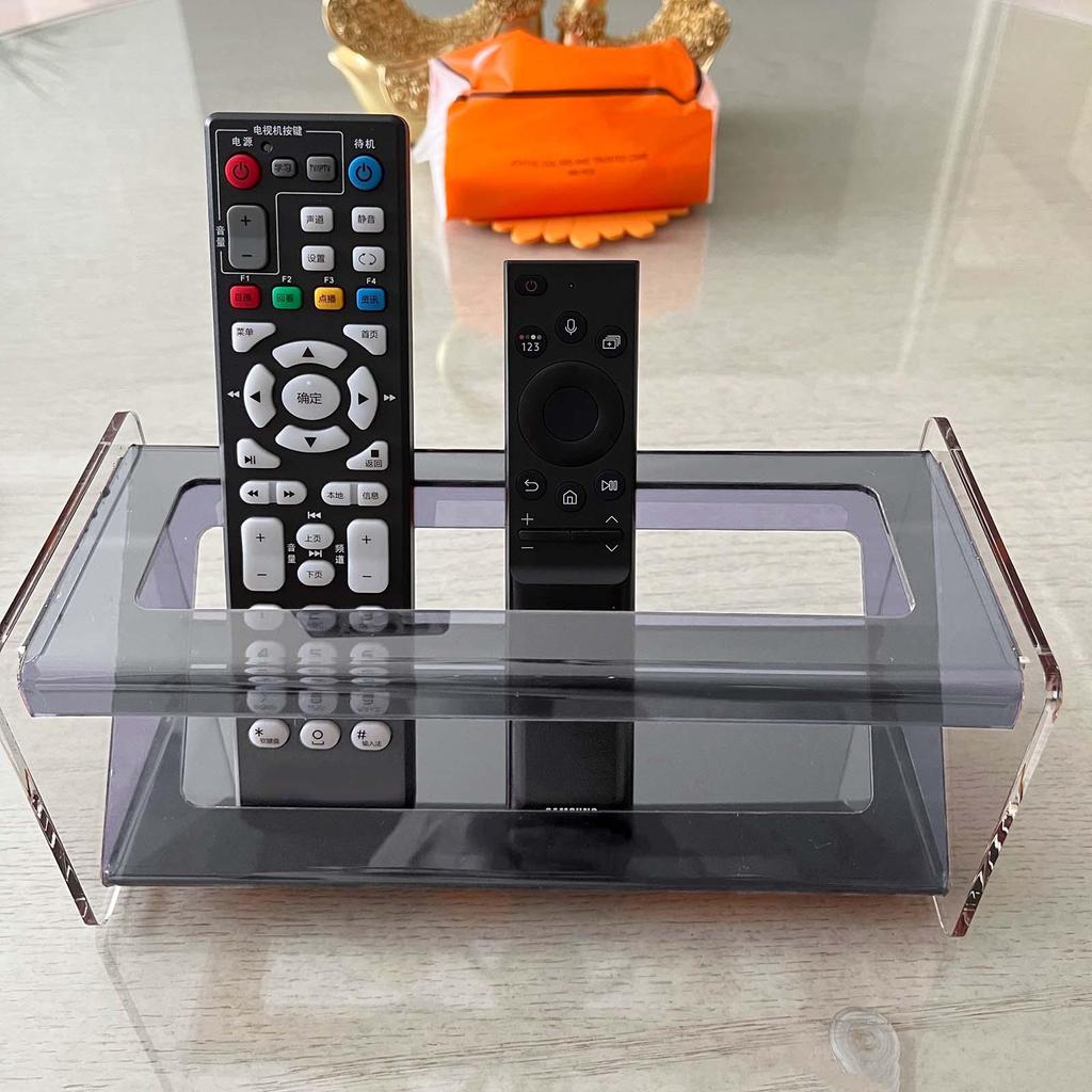 Remote Control Holder TV Remote Rack Acrylic Desk Storage Box Desktop Organizer for Bedroom Bedside Table Phones Stationery