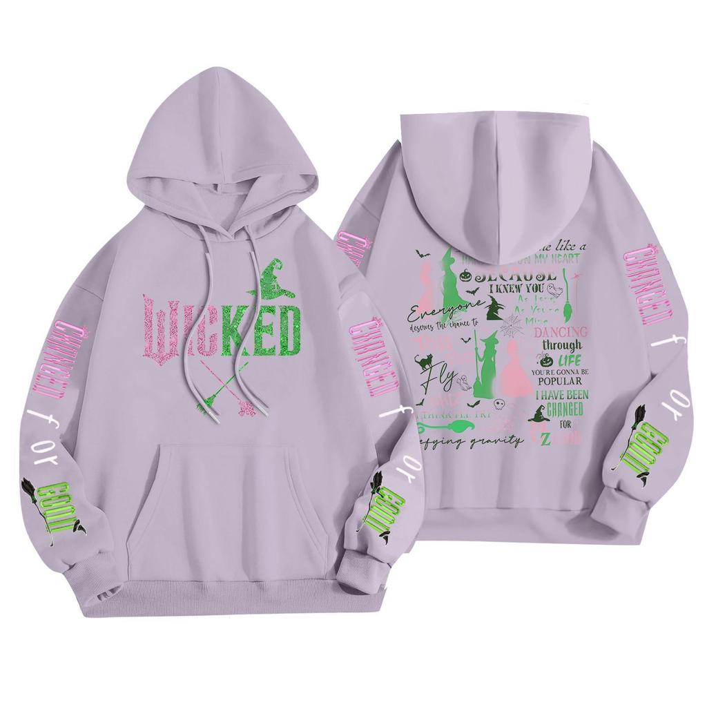 Women's Fashionable Casual Hooded Long Sleeved Printed Sweatshirt