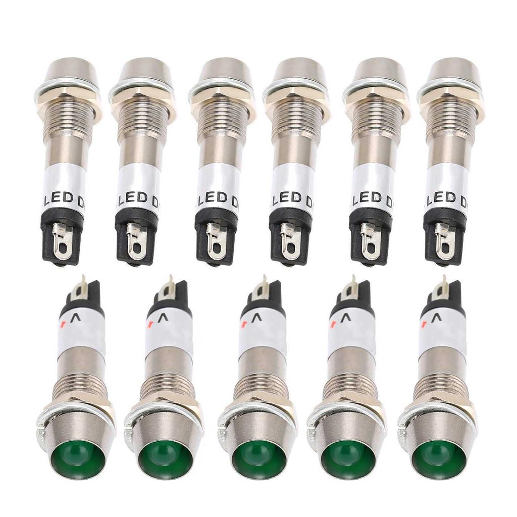 10pcs DC 12V Indicator Light Signal Lamp 8mm Mounting Hole Diameter Signal Light