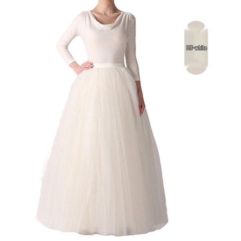 European & American Multi-Color 1-Meter Five-Layer Tulle Puffy Skirt – Adult Mid-Length