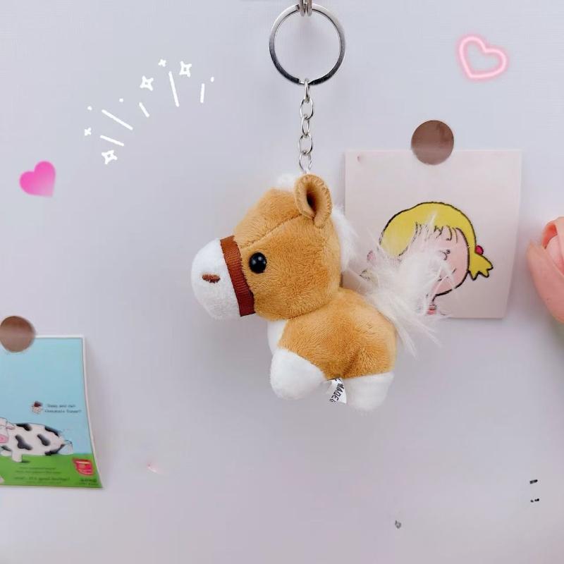1 pièce - Joli pendentif poney en peluche - Mascotte de l'année - Porte-clés petit cheval coloré - Peluche - Décoration festive magnifique