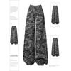 Retro Wide-leg Camouflage Jeans For Women High Waist Straight Loose Slim Floor-length Pants