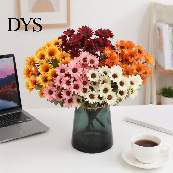 Reusable Artificial Floral Centerpieces Daisy Flowers, Realistic Plastic Arrangements, Faux Flower Bouquet, Lifelike Flowers for Home Decor