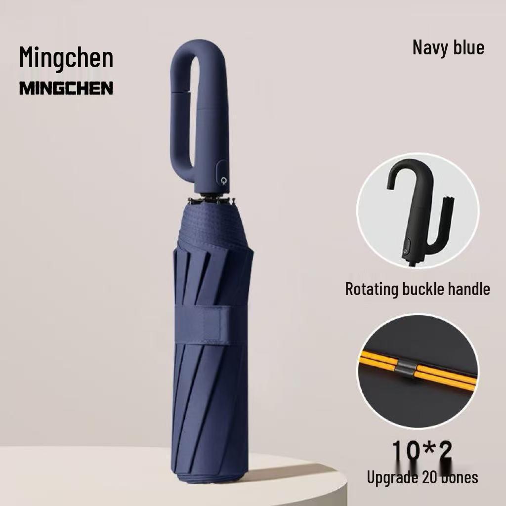 

Ring Buckle Dual-Use Umbrella: Automatic, Enlarged, Rain or Shine, UV Protection, Sunshade, Reinforced for Men and Women Auto 20 Ribs (Ring Buckle Dual-use) темно-синього кольору