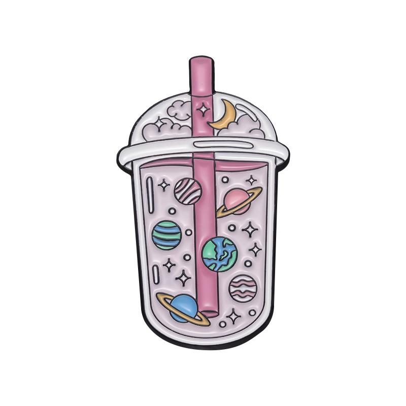 Brooch Alloy Fashionable In Unique Space Astronaut Design With Adorable Ghost And Milk Tea Cup For Wear Everyday