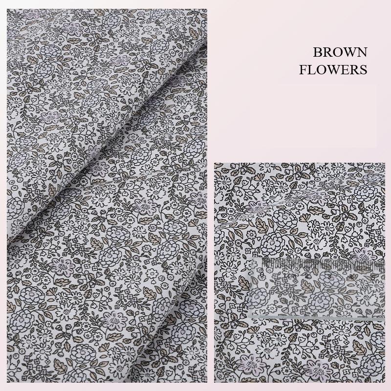 100*145cm High-density Cotton Poplin Plant Flower Printed Fabric For Diy Sewing Dolls Kid Dress Apparel Quilted Bedding Textiles