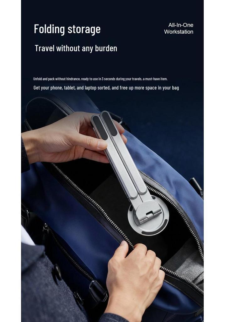 Adjustable Aluminum Laptop Stand with Cooling for Desktop, Phone, and Tablet