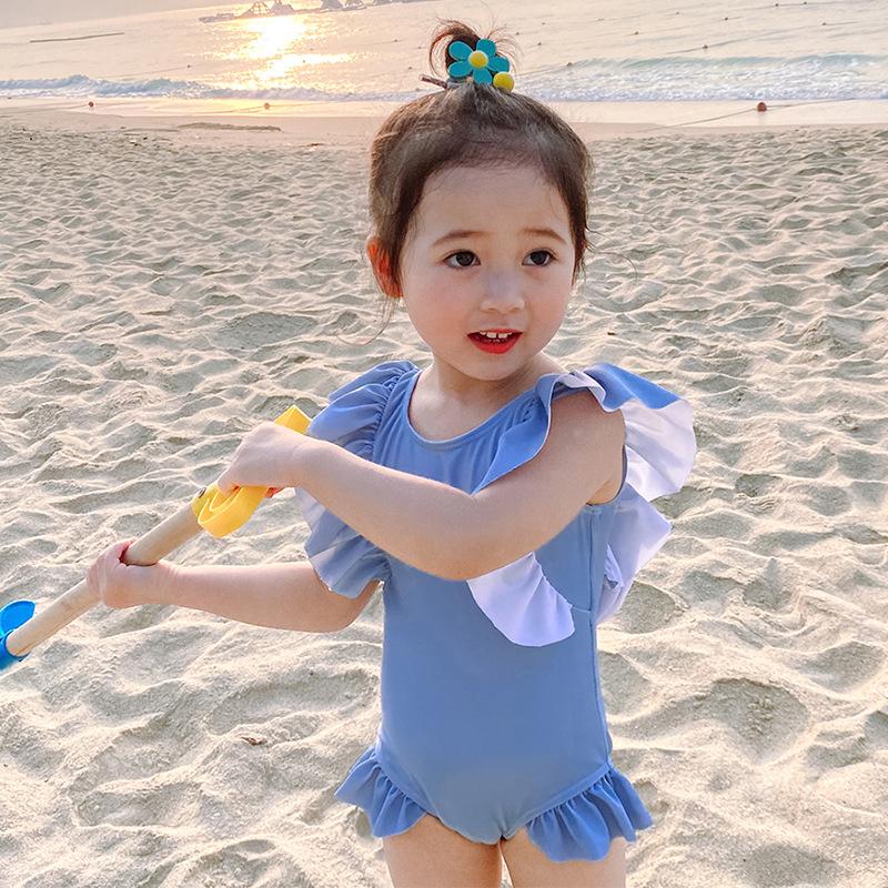 Summer Girls Swimsuit One Piece Swimsuit Bowknot Swimwear For Children Summer Bikini Bathing Suit 1-6 Years