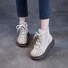 Leather Martin Boots Women's Summer New Mesh Breathable Thin Short Boots Thick-soled Mesh Hollowed-out Roman Cool Boots