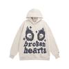 Graffiti Letter Foam Fleece Baggy Sweatshirts Męskie Oversize High Street Casual Hooded Hoodie Unisex Pullover Loose Hoody
