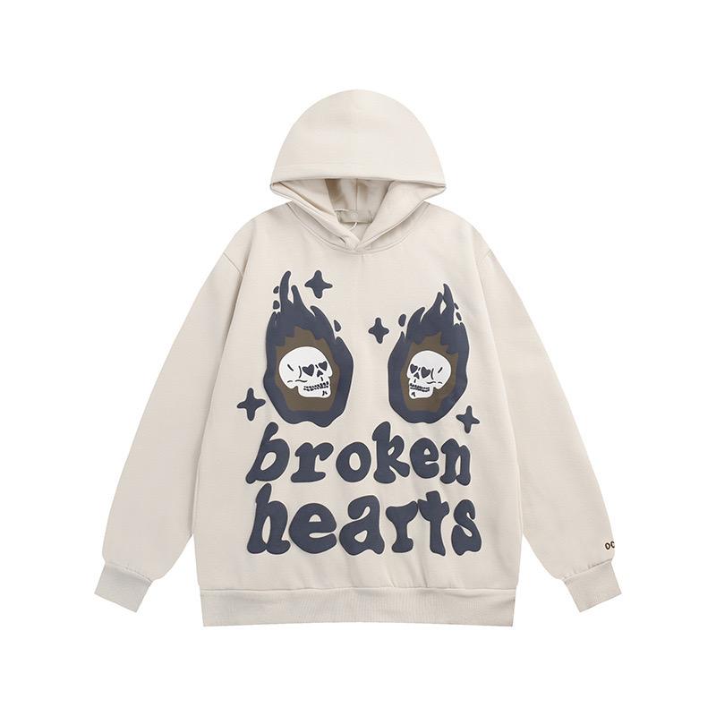 Graffiti Letter Foam Fleece Baggy Sweatshirts Męskie Oversize High Street Casual Hooded Hoodie Unisex Pullover Loose Hoody