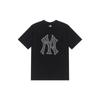 MLB Old Flower T Shirts Unisex Black Crew Neck Moderate Straight Fit 3ATSM2023-50BKS