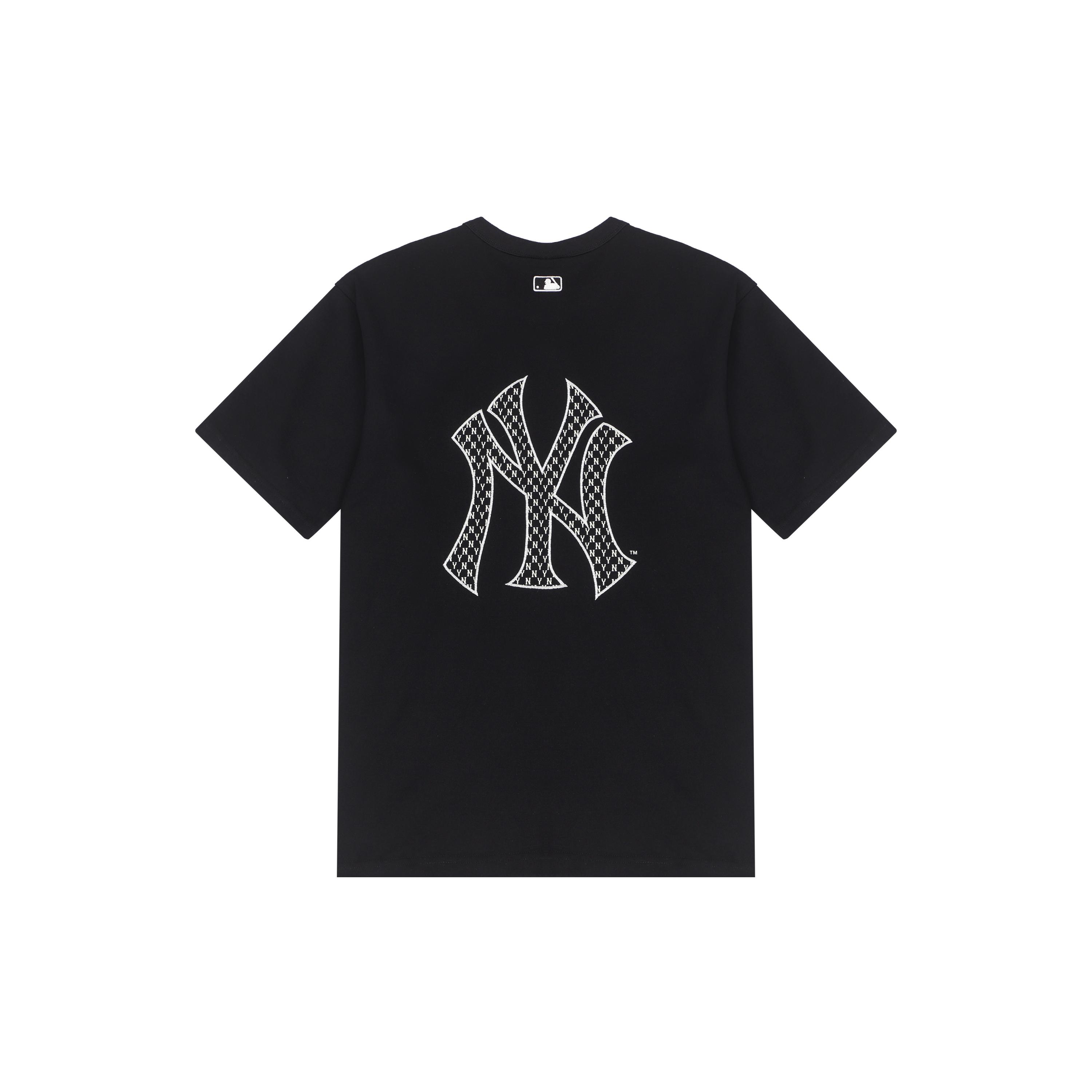 MLB Old Flower T Shirts Unisex Black Crew Neck Moderate Straight Fit 3ATSM2023-50BKS XL