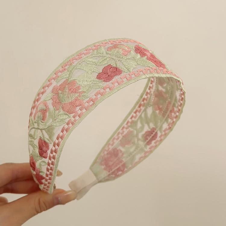 

Цветочная повязка на голову, повязка на голову, аксессуары для волос розовый зеленый