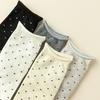 3 Pairs Toe Socks Women Middle Tube Five Finger Socks Cute Dots High Quality Cotton Crew Socks with Separate Fingers