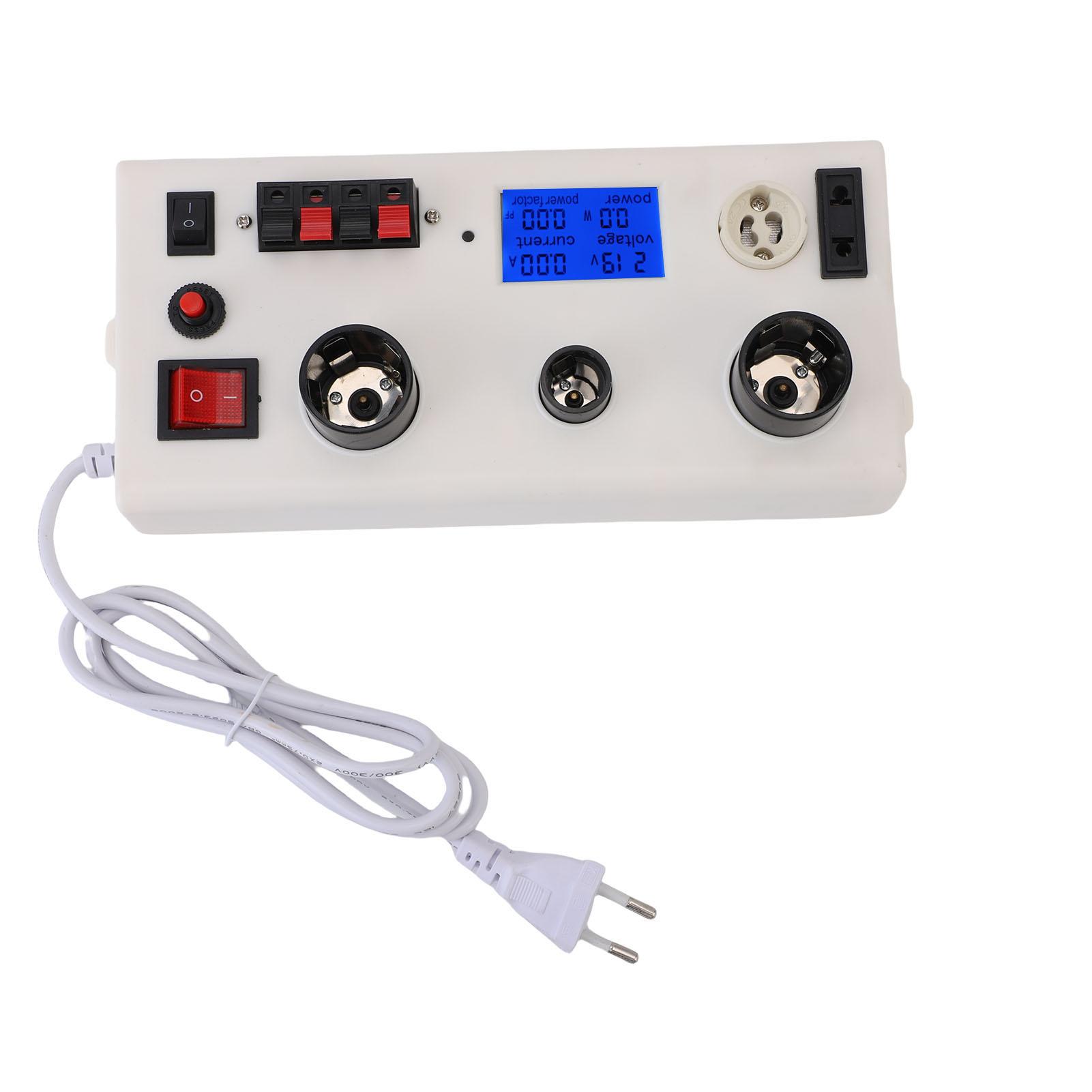

Lamp Tester Box LED Bulb Power Tester Multifunctional Current Voltage Power PF E27 E14 GU10 2 Prong Plug Bulb Socket Tester EU