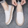 Men's Espadrilles Autumn Sneakers Summer Breathable Mesh Flats Lightweight Slip-on Loafers Man Fashion Plaid Cloth Casual Shoes