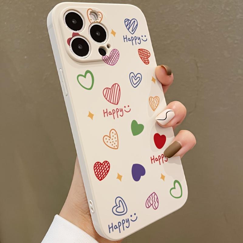 Heart-shaped Happy Design Phone Case Suitable for iPhone 17 16 15 14 13 12 11 Pro/ Max /Plus Anti-fall and Shockproof Back Cover
