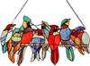 Stained Glass Birds Window Hangings,Suncatcher Cardinal  Window Hanging Double Side Decor,Tiffany Style Bird Lovers Gifts Decor
