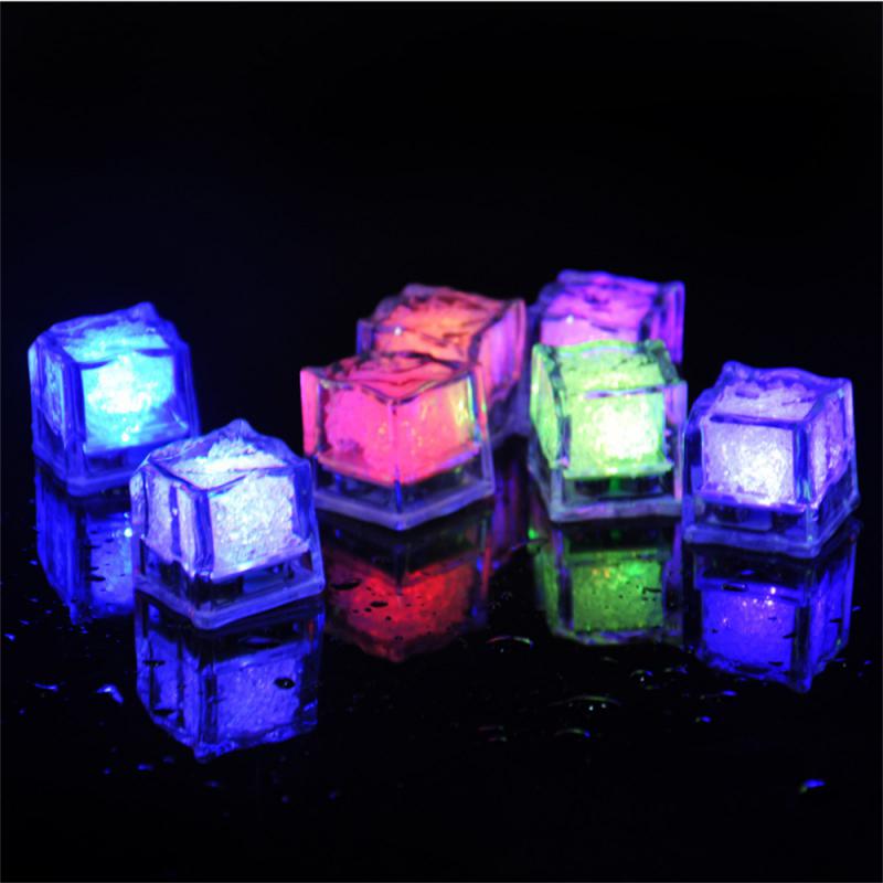1PC Luminous LED Ice Cubes Kids Fun Water Toy Glowing Party Festival Bar Wine Glass Decoration Supplies Children's Bath TOYS