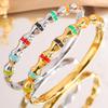 Titanium Steel Bracelet Water Drop Bamboo Color Drop Oil Open Bracelet Jewelry