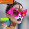 Luxury punk women sunglasses oversized cat eye windproof UV400 lenses fashion runway show frames modern