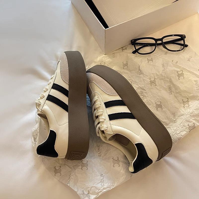 Shoes Women's New Shoes Platform-soled Versatile White Shoes Retro Casual Sports Board Shoes