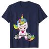 Einhorn Fitnessshirts für Damen Einhorn Gewichtheben T-Shirts Trainer Fitness Workout T-Shirts Sommer Mode T-Shirt für Damen